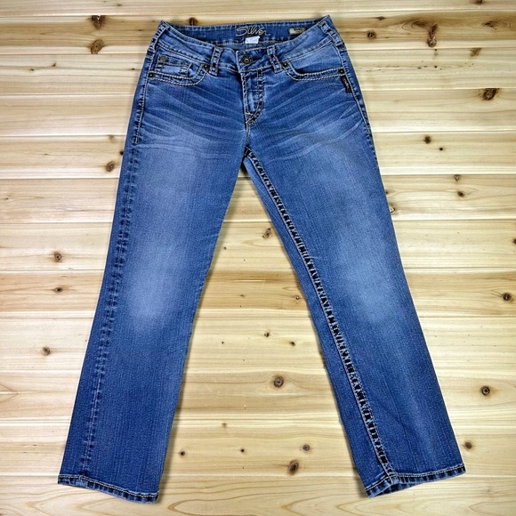 Silver Jeans Denim - Silver Jeans Womens 28 Suki Capri Low Rise Cropped Denim Blue Jeans